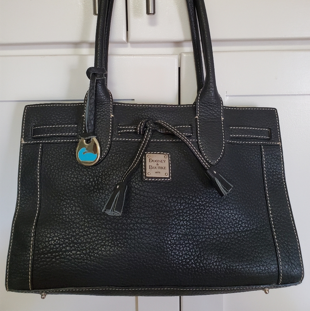 Dooney & Bourke Black Pebble Leather Shoulder Bag